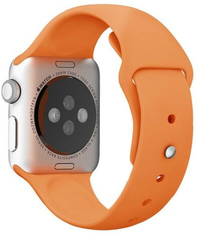 Curea iUni compatibila cu Apple Watch 1/2/3/4/5/6/7, 38mm, Silicon, Orange