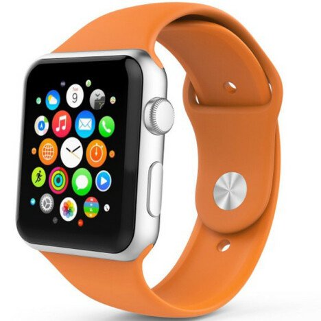 Curea iUni compatibila cu Apple Watch 1/2/3/4/5/6/7, 38mm, Silicon, Orange