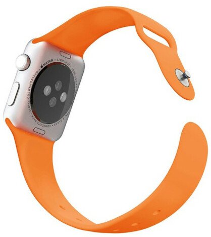 Curea iUni compatibila cu Apple Watch 1/2/3/4/5/6/7, 38mm, Silicon, Orange