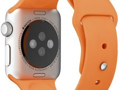 Curea iUni compatibila cu Apple Watch 1/2/3/4/5/6/7, 42mm, Silicon, Orange